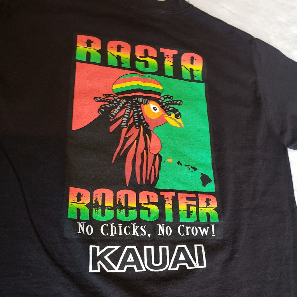 Vintage Y2K Rasta Rooster Hawaiian T Shirt